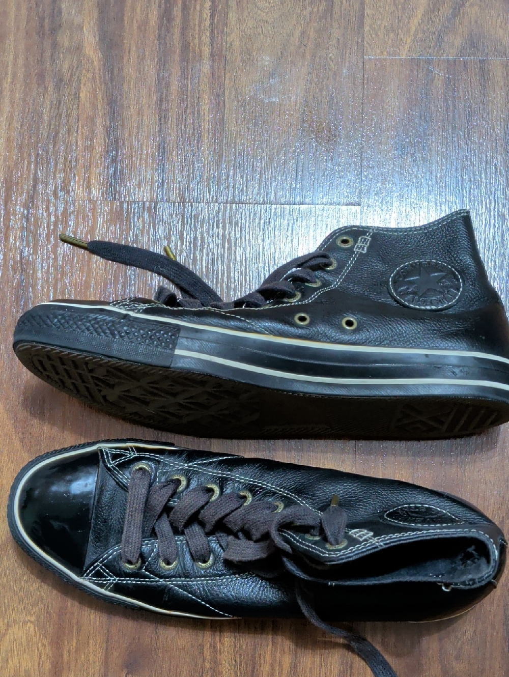 Converse Black High Top Leather Sneakers